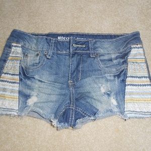 Patterned Jean Shorts